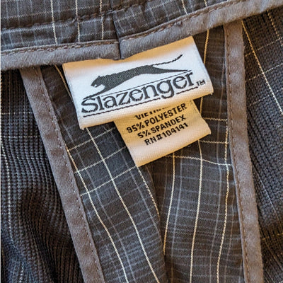 Slazenger Pants Mens 38x32 Plaid Golf Trousers Stretch Polyester Spandex Stretch