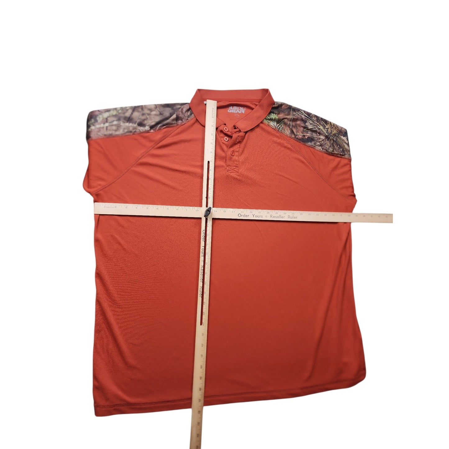 Guide Gear Polo Shirt Men 3XL Camo Shoulder Rust Orange Performance Hunting Golf
