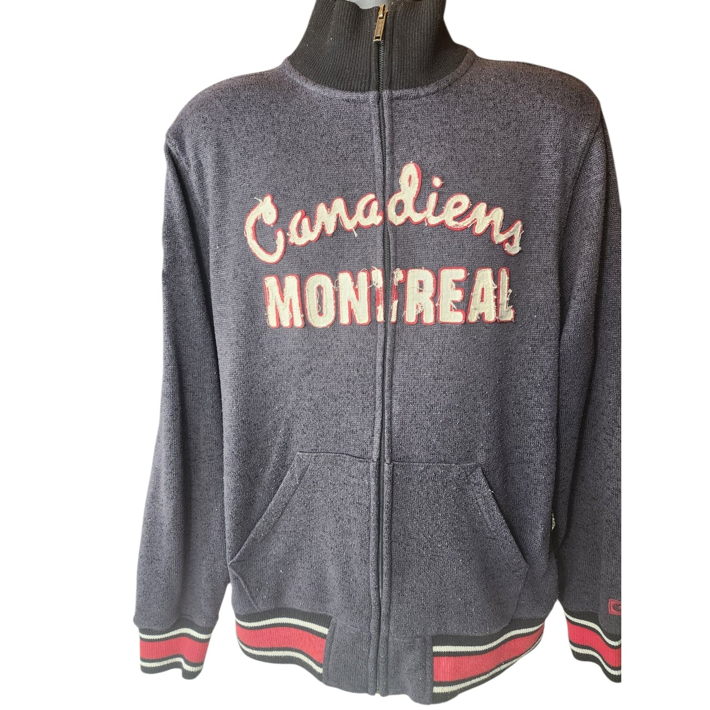 CCM Montreal Canadiens NHL Full Zip Jacket Mens Medium Vintage Pro OK’d Hockey