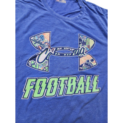 Under Armour Football T Shirt Medium Loose HeatGear Tee California Map Graphic