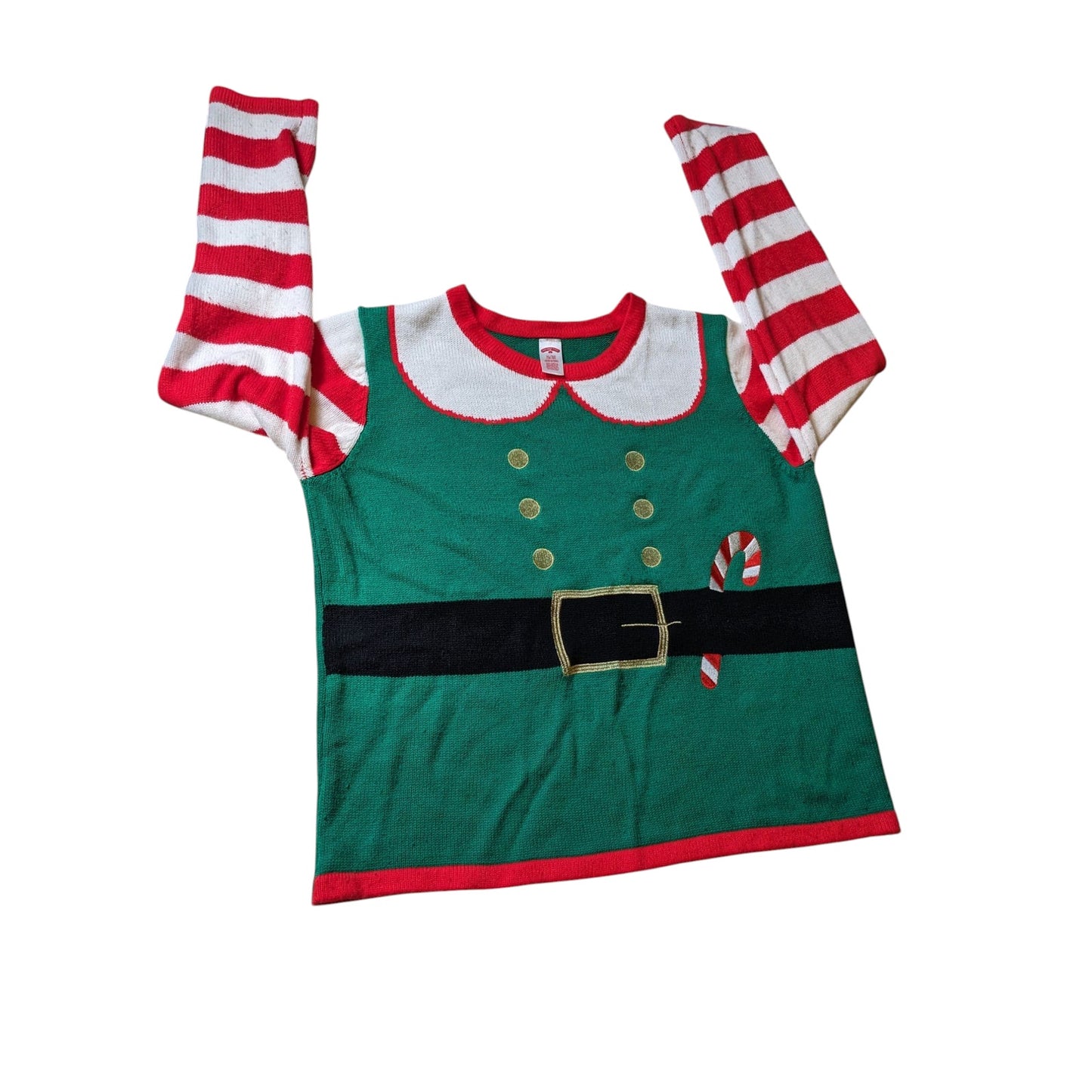 Holiday Time Elf Costume Sweater Womens XL Long Sleeve Xmas Party Ugly Christmas