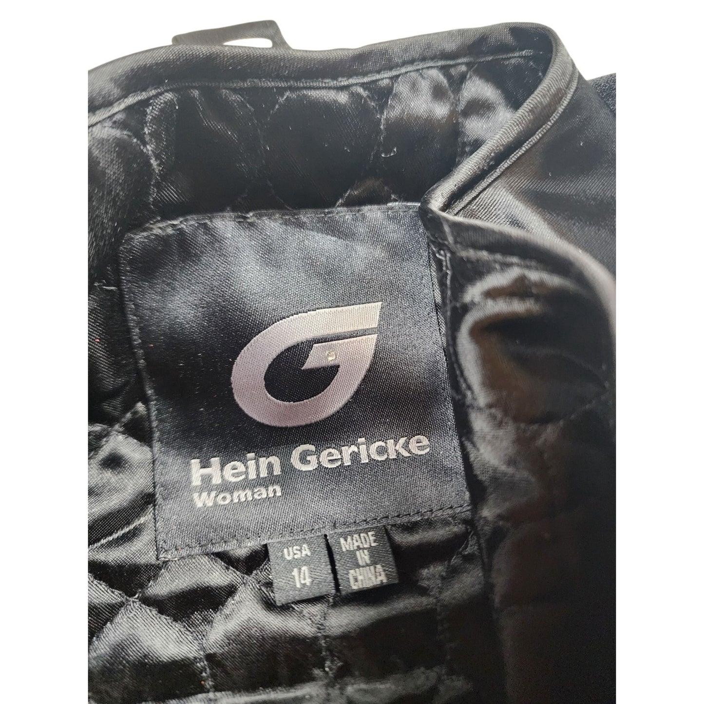 Hein Gericke Leather Motorcycle Jacket Size 14 Racing Quilted Lining Retro Biker