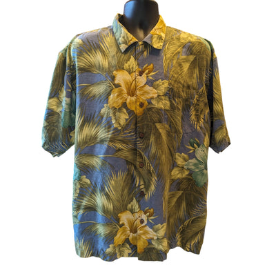 Tommy Bahama Silk Hawaiian Shirt Men XL Tropical Button Short Sleeve Luau Beach