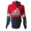 Adidas Hoodie Men Medium/Large RedNavy Colorblock Pullover Sweatshirt Streetwear