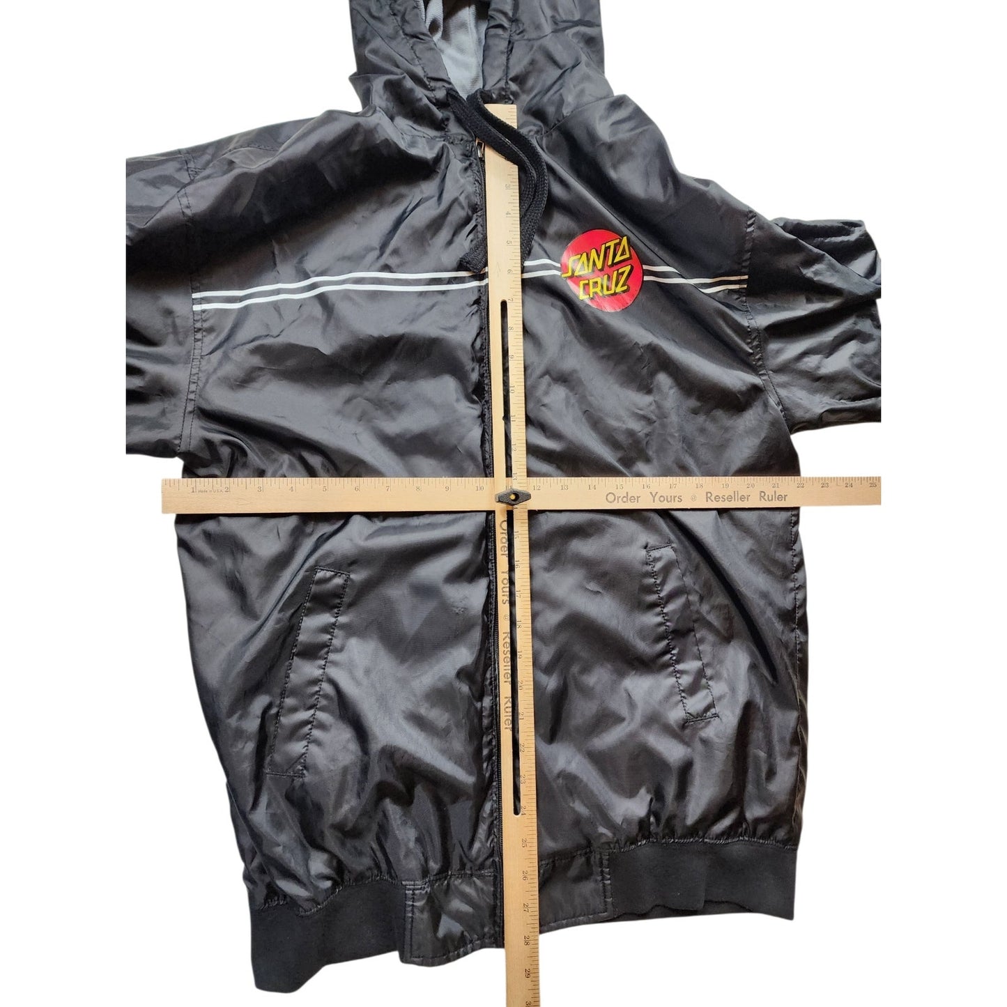 Santa Cruz Skateboards Windbreaker Large Jacket Hooded Logo Streetwear Grunge
