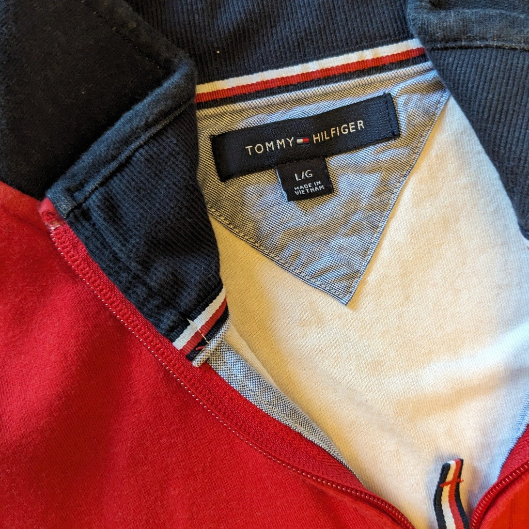 Tommy Hilfiger Pullover Sweater Mens Large Sweatshirt Classic Preppy Colorblock
