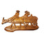 Vintage Carved Wood Wall Hanging Art Ox Cart FolkArt Farmhouse Rustic Decor 23"