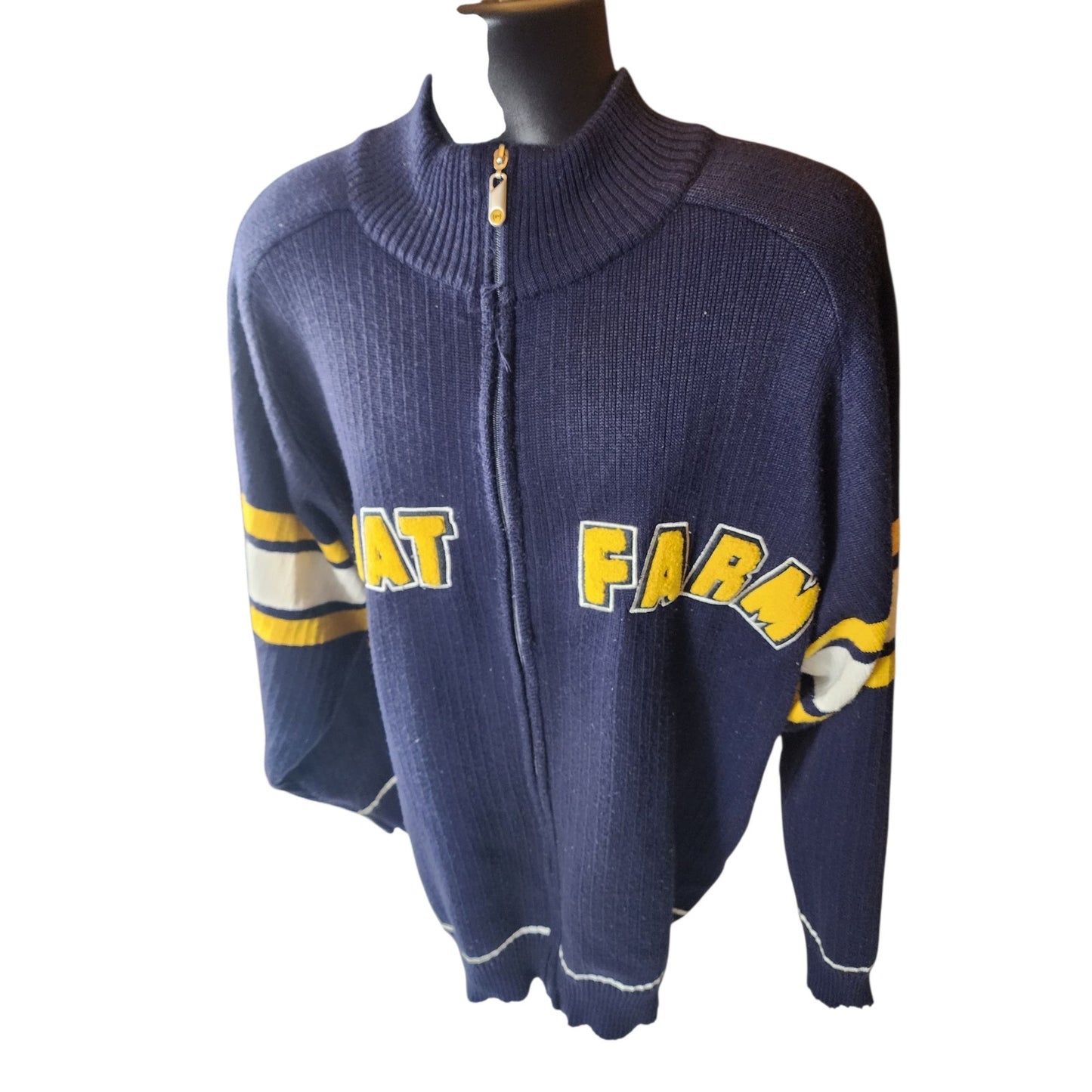PHAT FARM Vintage Zip Sweater Mens XXXL 3X Y2K Hip Hop Streetwear Varsity Jacket