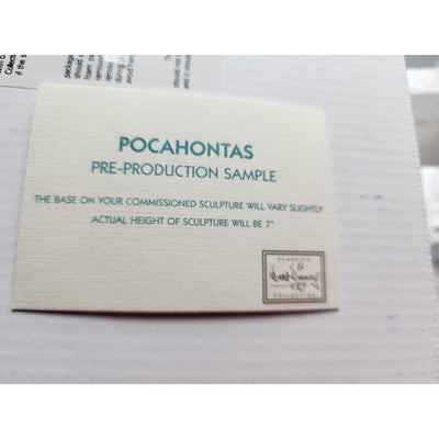 WDCC Pocahontas Tribute Listen With Your Heart Pre-Production Sample COA Box