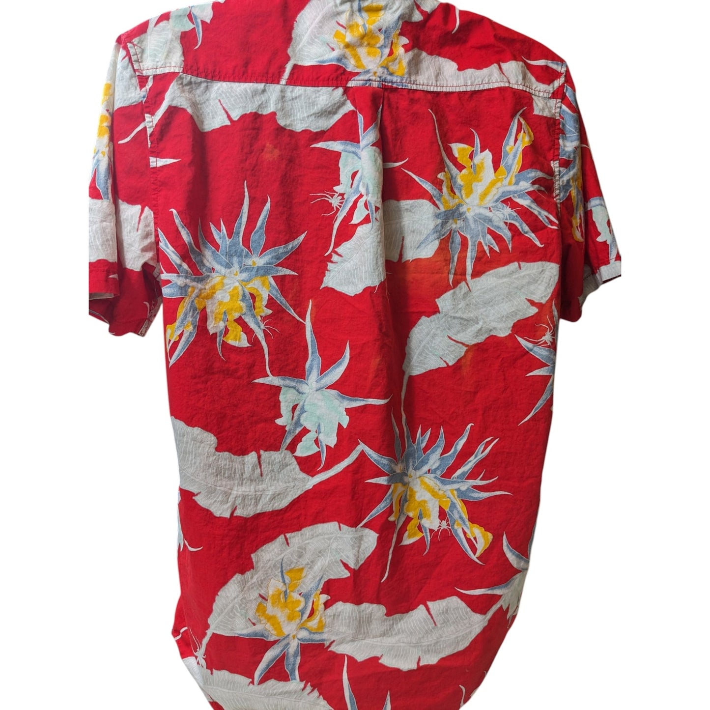 VANS Off the Wall Hawaiian Camp Shirt Mens Medium Tropical Floral Button Y2K