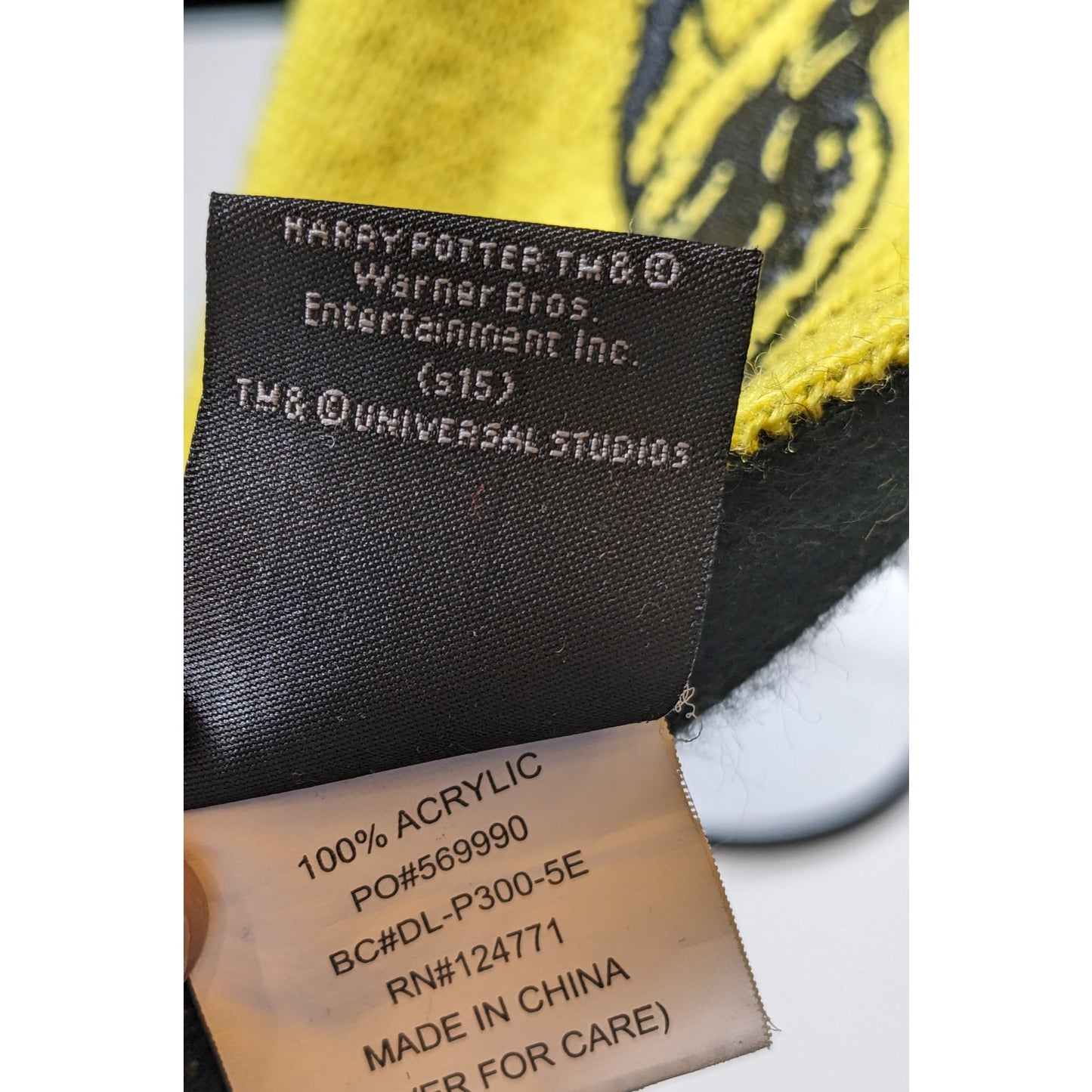 Harry Potter Hufflepuff House Scarf Black Yellow Acrylic Cosplay Costume Nerd