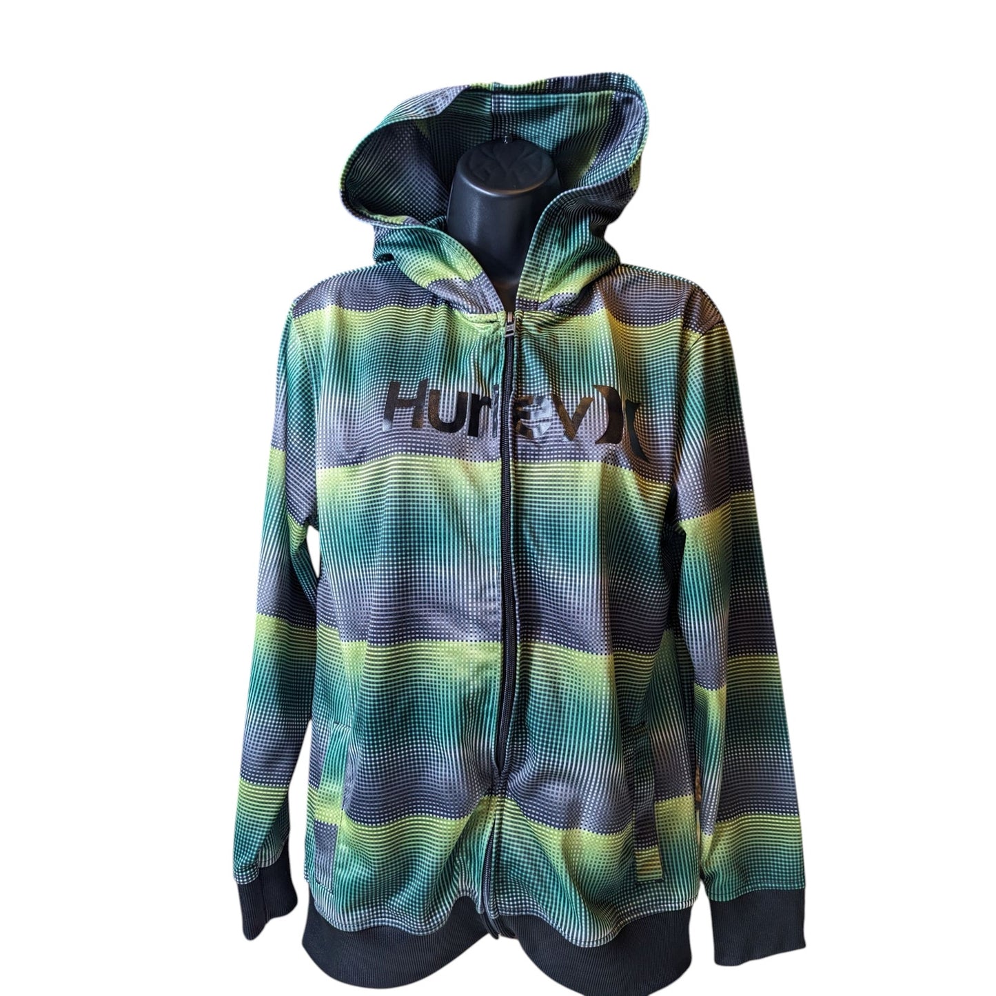 Hurley Hoodie Women Large Zip Graphic Jacket Y2K Style Streetwear Surf Skate