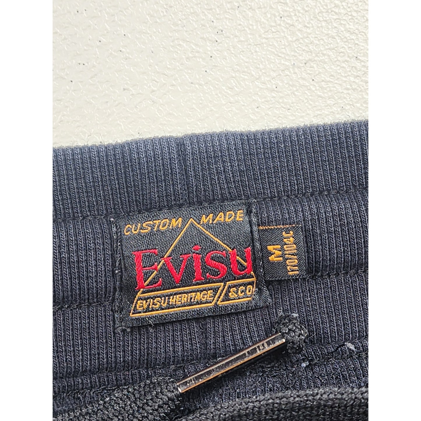 EVISU Heritage Custom Made Sweatpants Men Medium Logo Joggers Streetwear Graphic