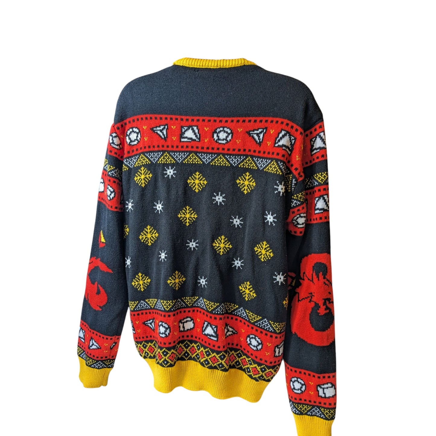 Dungeons and Dragons Ugly Christmas Sweater Womens Large Pullover Gamer Cosplay