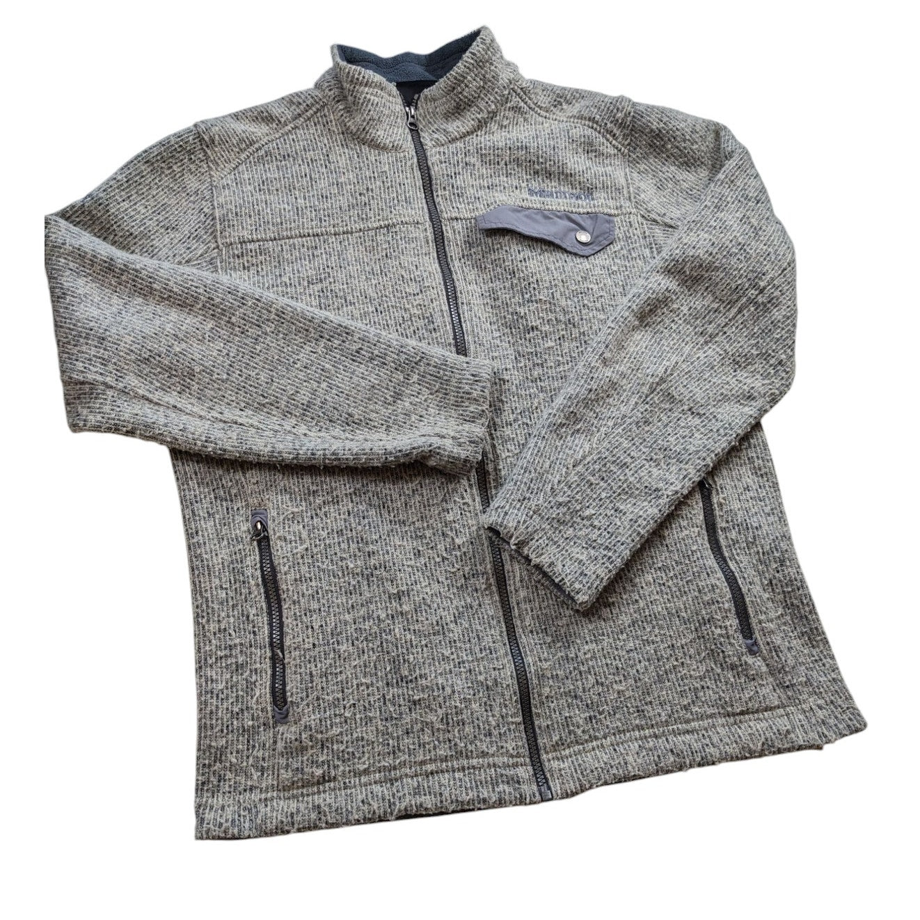 Marmot Full Zip Wool Blend Fleece Jacket Womens Large Gray Outdoor Hiking