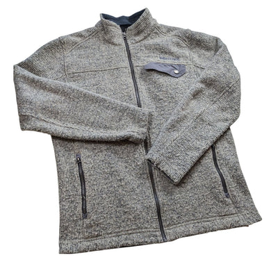 Marmot Full Zip Wool Blend Fleece Jacket Mens Large Gray Outdoor Hiking