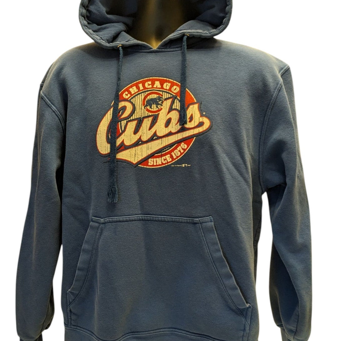 Chicago Cubs Hoodie Men Large Pullover Sweatshirt Gear for Sports Vintage Look