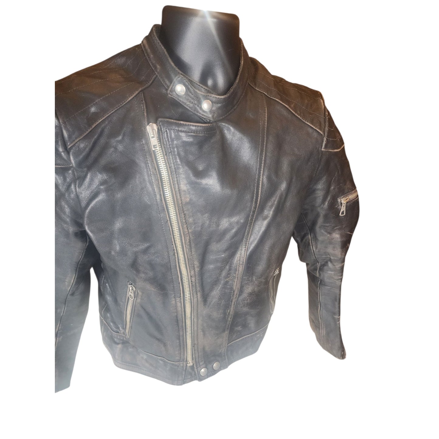 Vintage Harro Biker Jacket Women Small Men XS Youth XL Motorcycle Leather Cafe