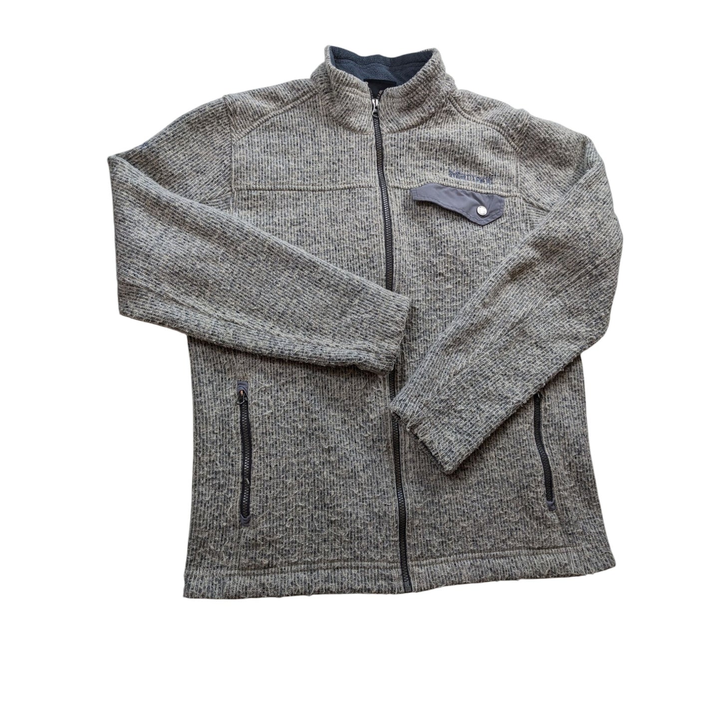 Marmot Full Zip Wool Blend Fleece Jacket Mens Large Gray Outdoor Hiking