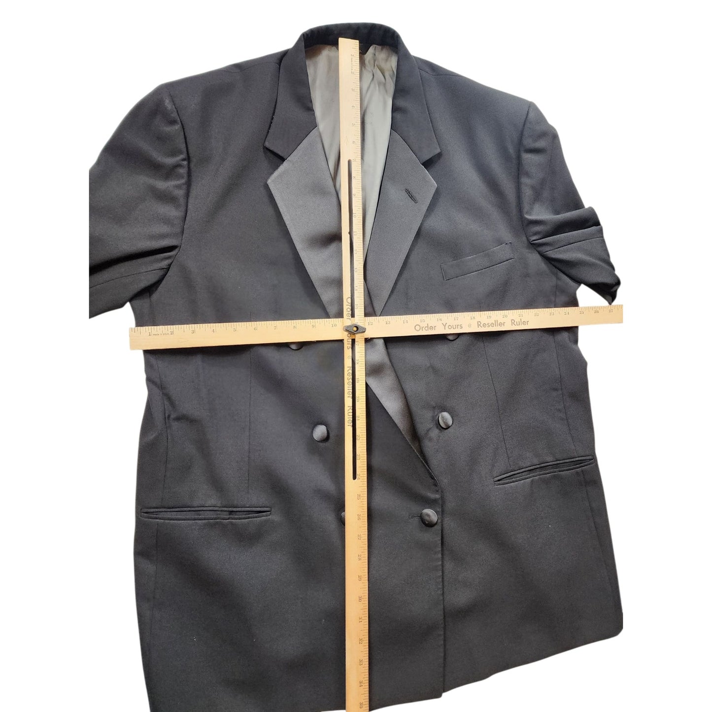 Perry Ellis Double Breasted Suit Jacket 50 Long Tuxedo Style Formal Blazer USA