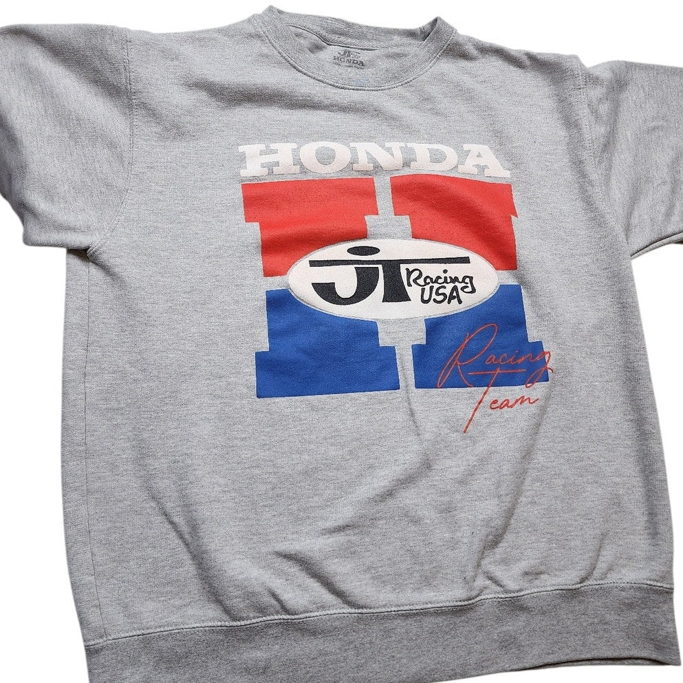 JT Racing Honda USA Crewneck Sweatshirt Mens Large Vintage Moto Pullover Y2K