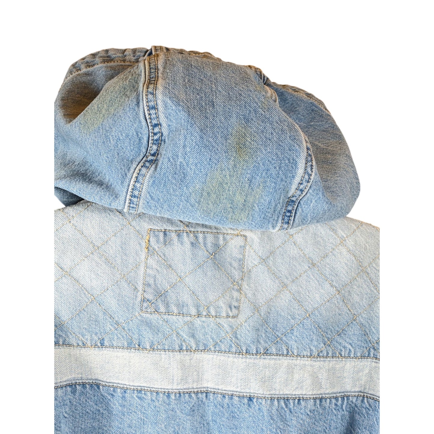Vintage American Eagle Outfitter Womens Medium Denim Hooded Jean Jacket Quilted