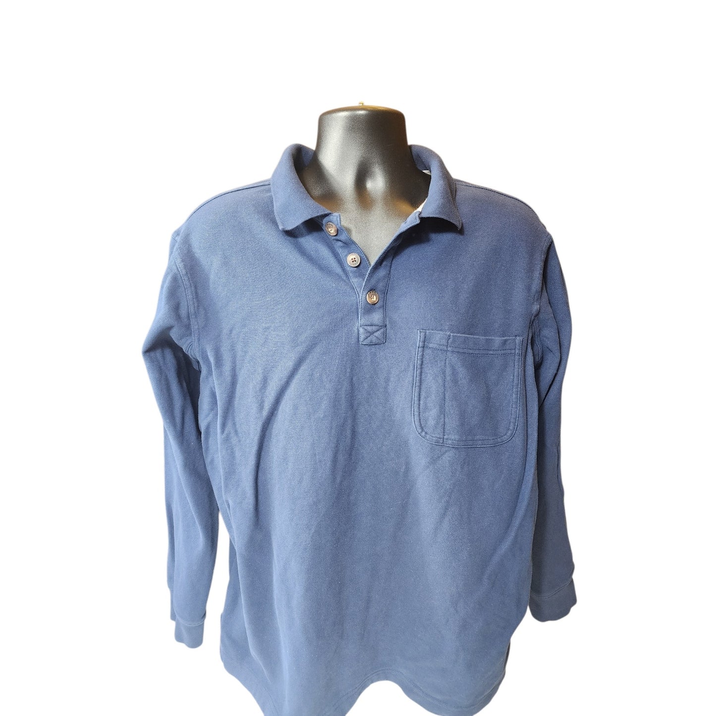 Duluth Trading Shirt Large No Polo Long Sleeve Relaxed Casual Pullover Henley