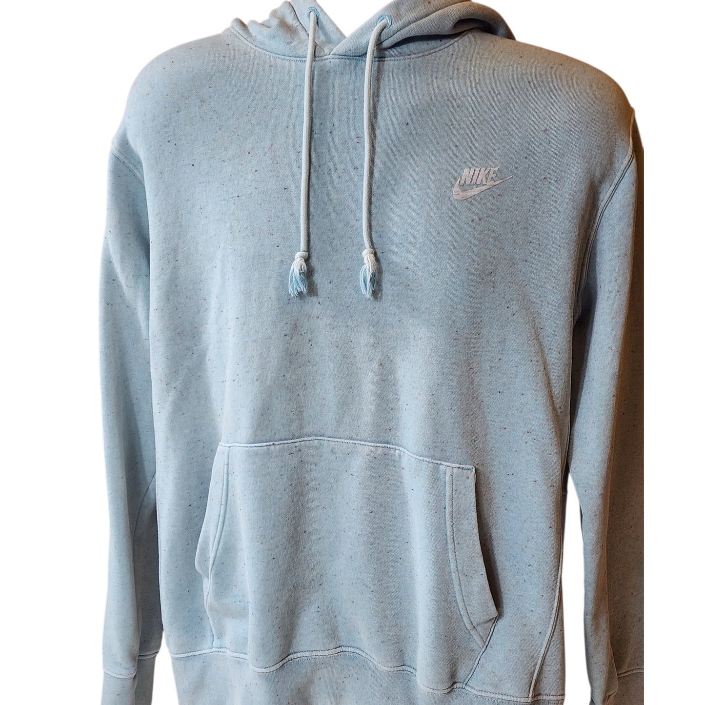 Nike Speckled Blue Hoodie Mens Large Pullover Fleece Sweatshirt Y2K DQ4663-416