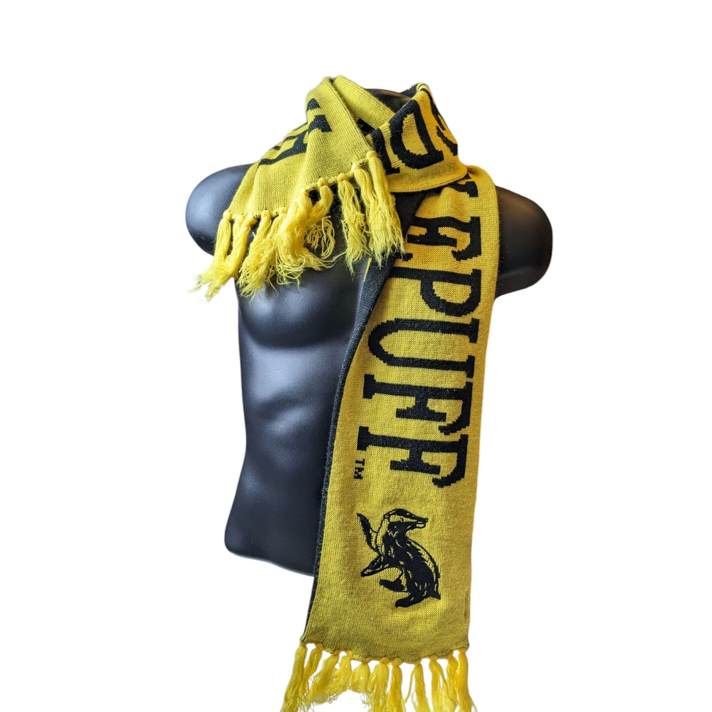 Harry Potter Hufflepuff House Scarf Black Yellow Acrylic Cosplay Costume Nerd