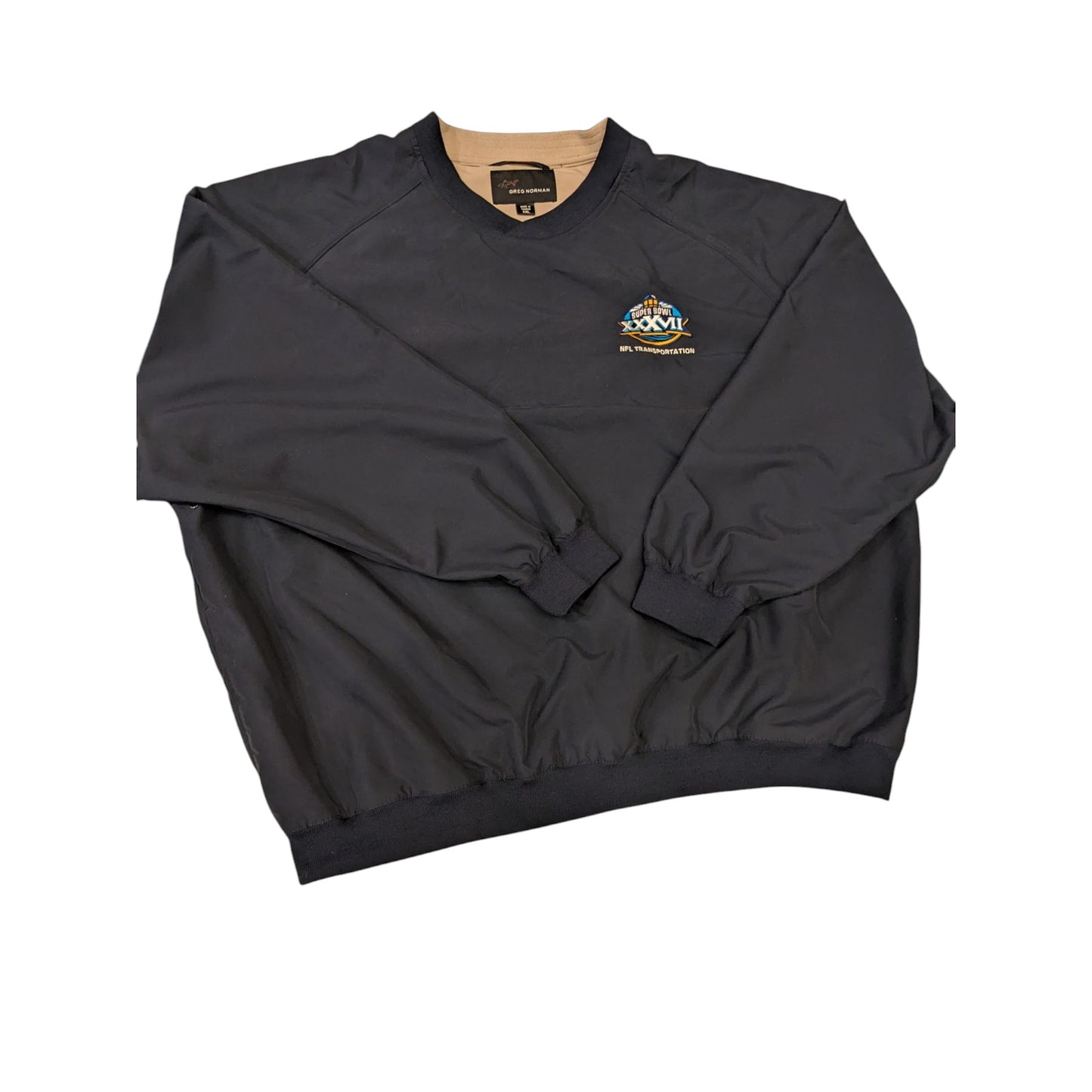 Greg Norman Pullover Super Bowl 37 NFL Transportation Men XXL Jacket Windbreaker