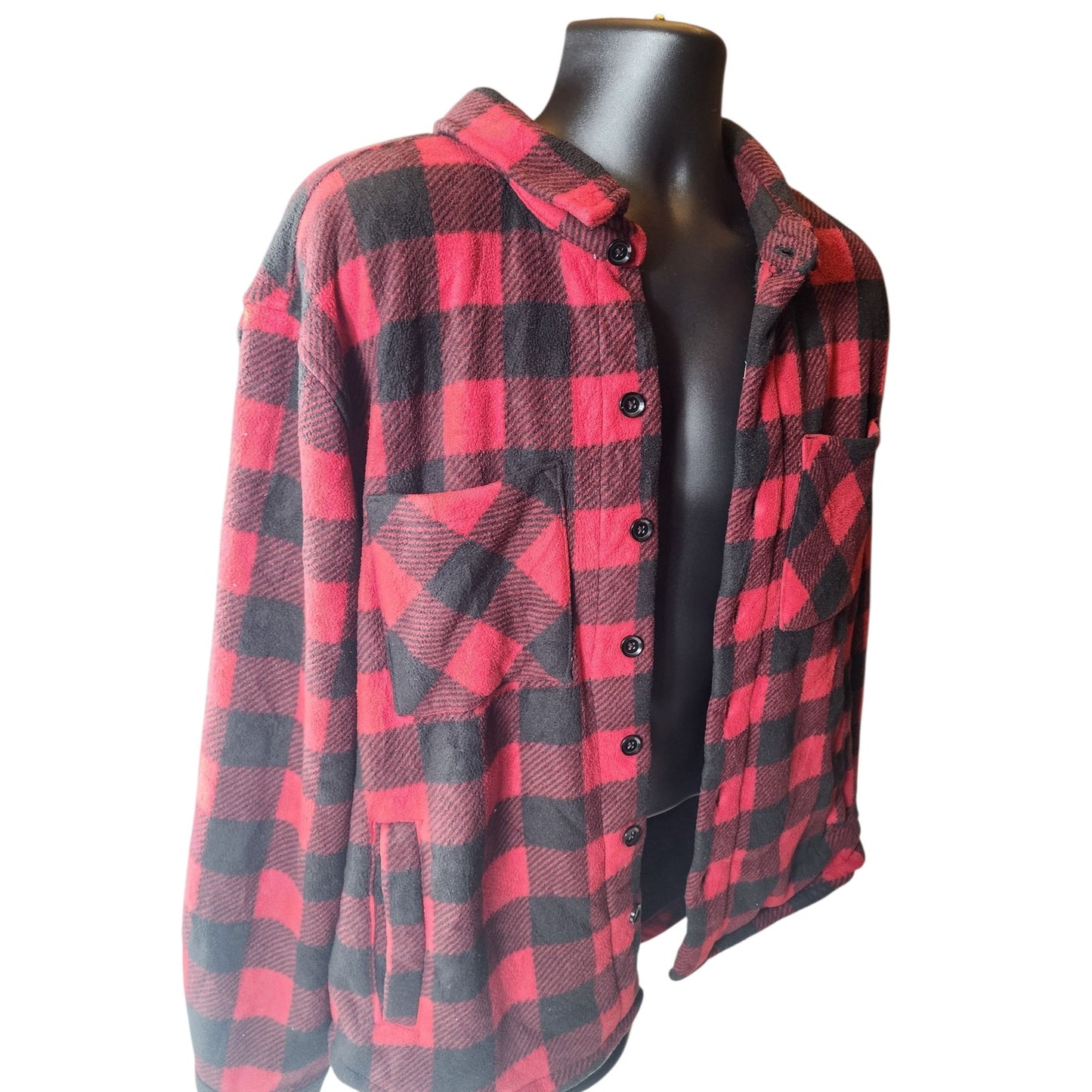 Lowes Premium Flannel Shirt XL Sherpa Jacket Lumberjack Shacket Cozy Work Hiking