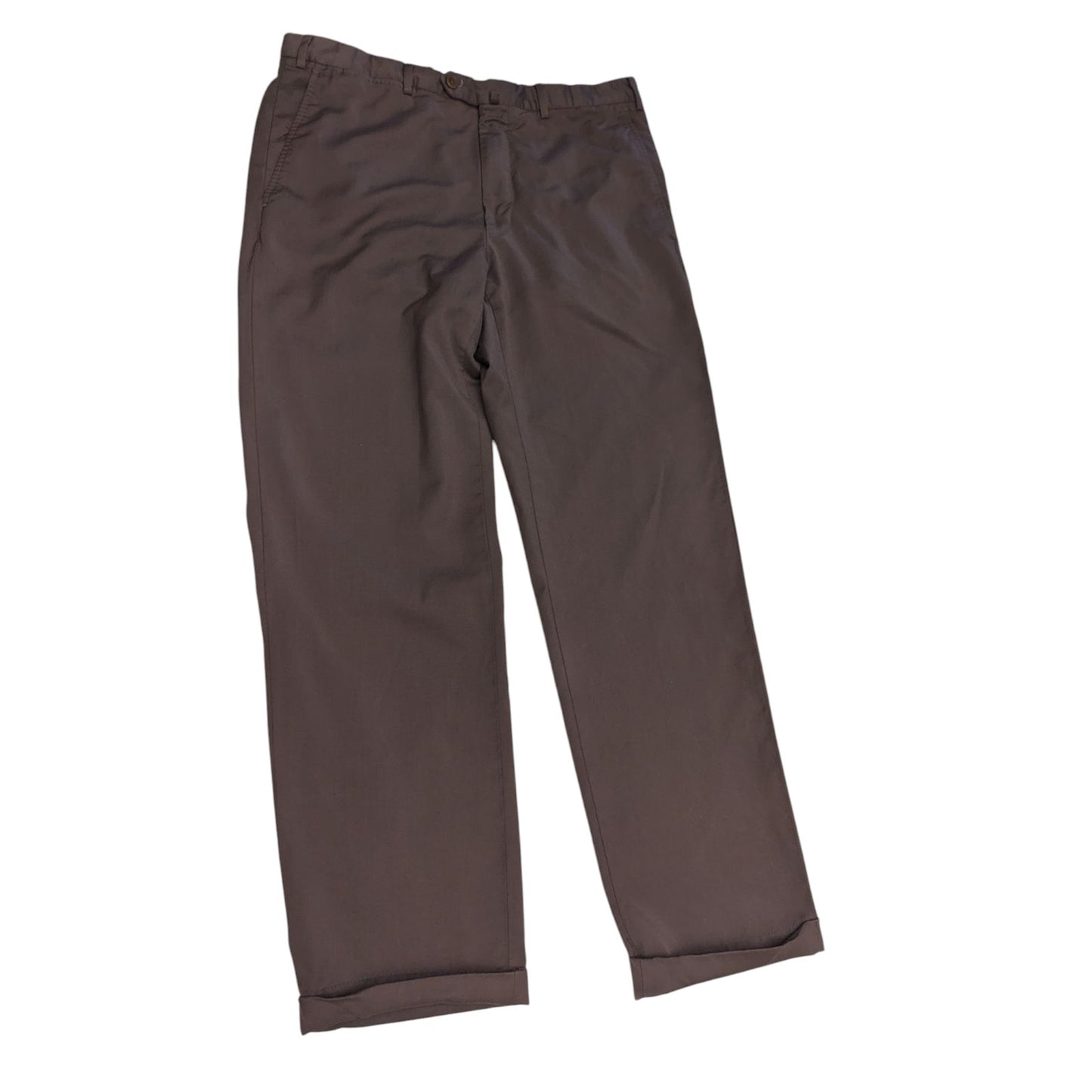 Ermenegildo Zegna Dress Pants Mens 36x30 Chino Trousers Brown Portugal Wool Work