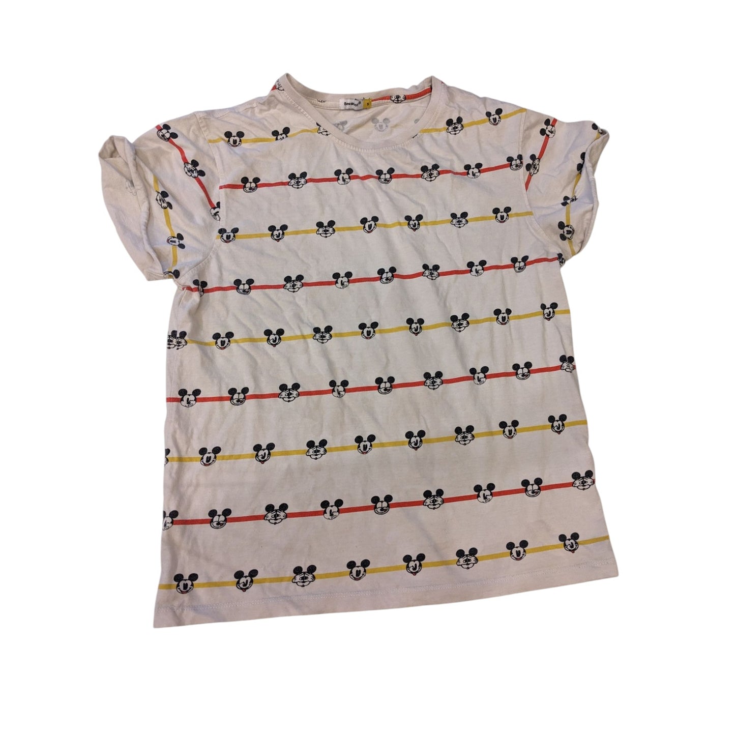 Bewakoof Mickey Mouse Faces Graphic T Shirt Women Small Disney Tee Cartoon Print