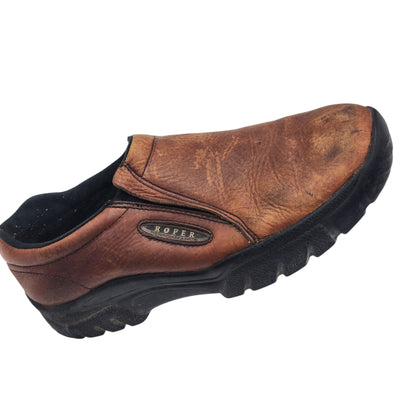 Roper Shoes Mens 12 Leather Slip On Performance Loafers Western 09-020-0601-0206
