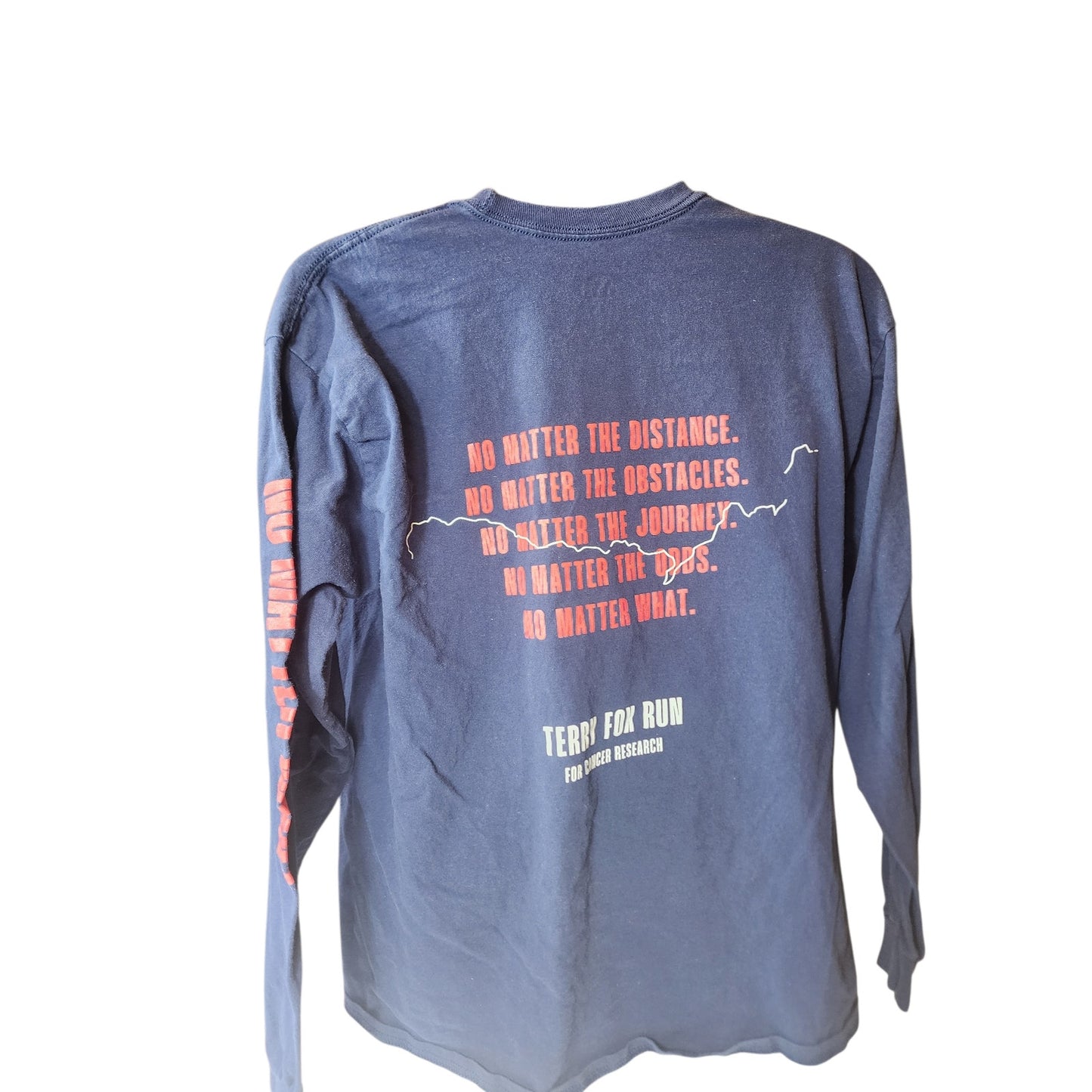 Adidas Terry Fox Run Long Sleeve Shirt Mens XL No Matter What Graphic Tee