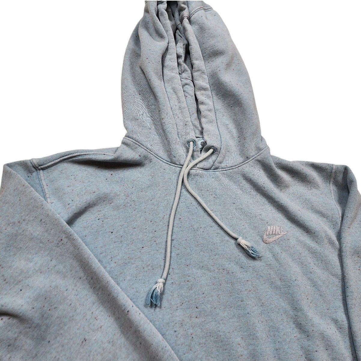 Nike Speckled Blue Hoodie Mens Large Pullover Fleece Sweatshirt Y2K DQ4663-416