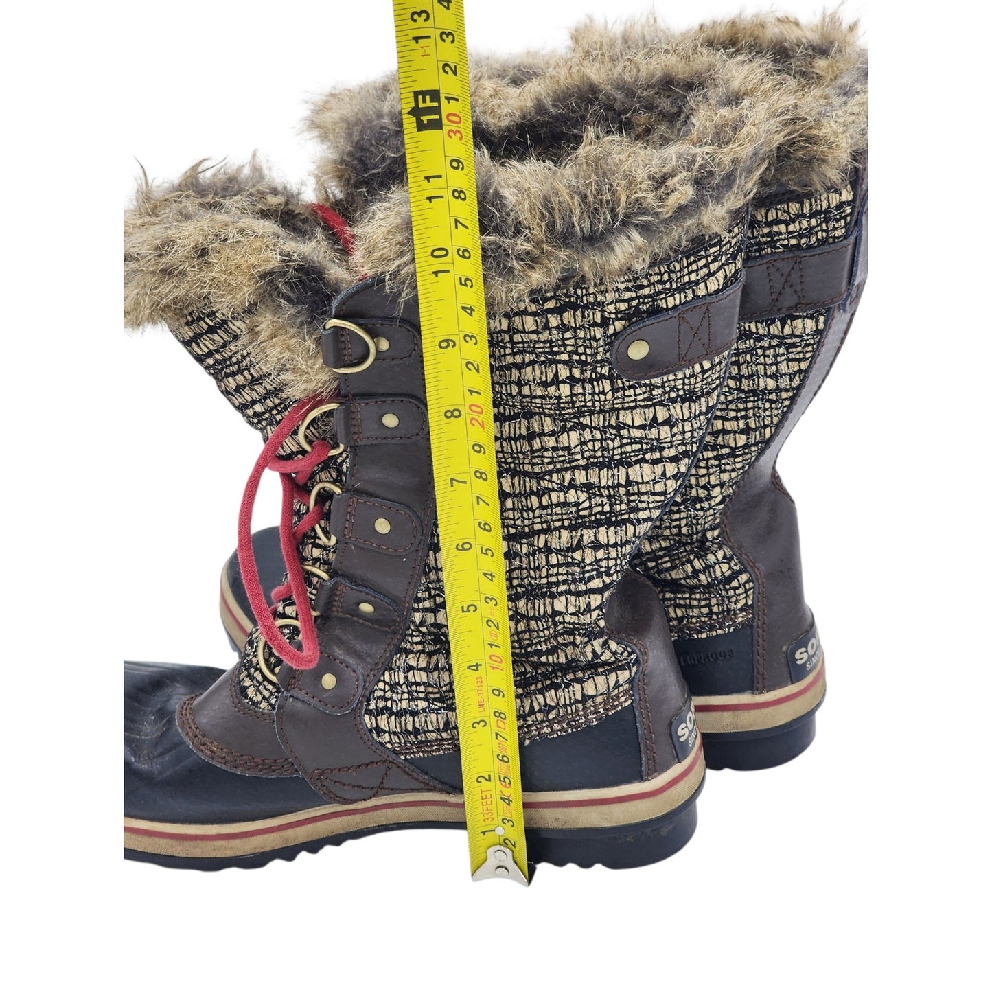 Sorel Tofino Boots Womens 9 Faux Fur Waterproof Winter Snow NL2388-231 Gorpcore