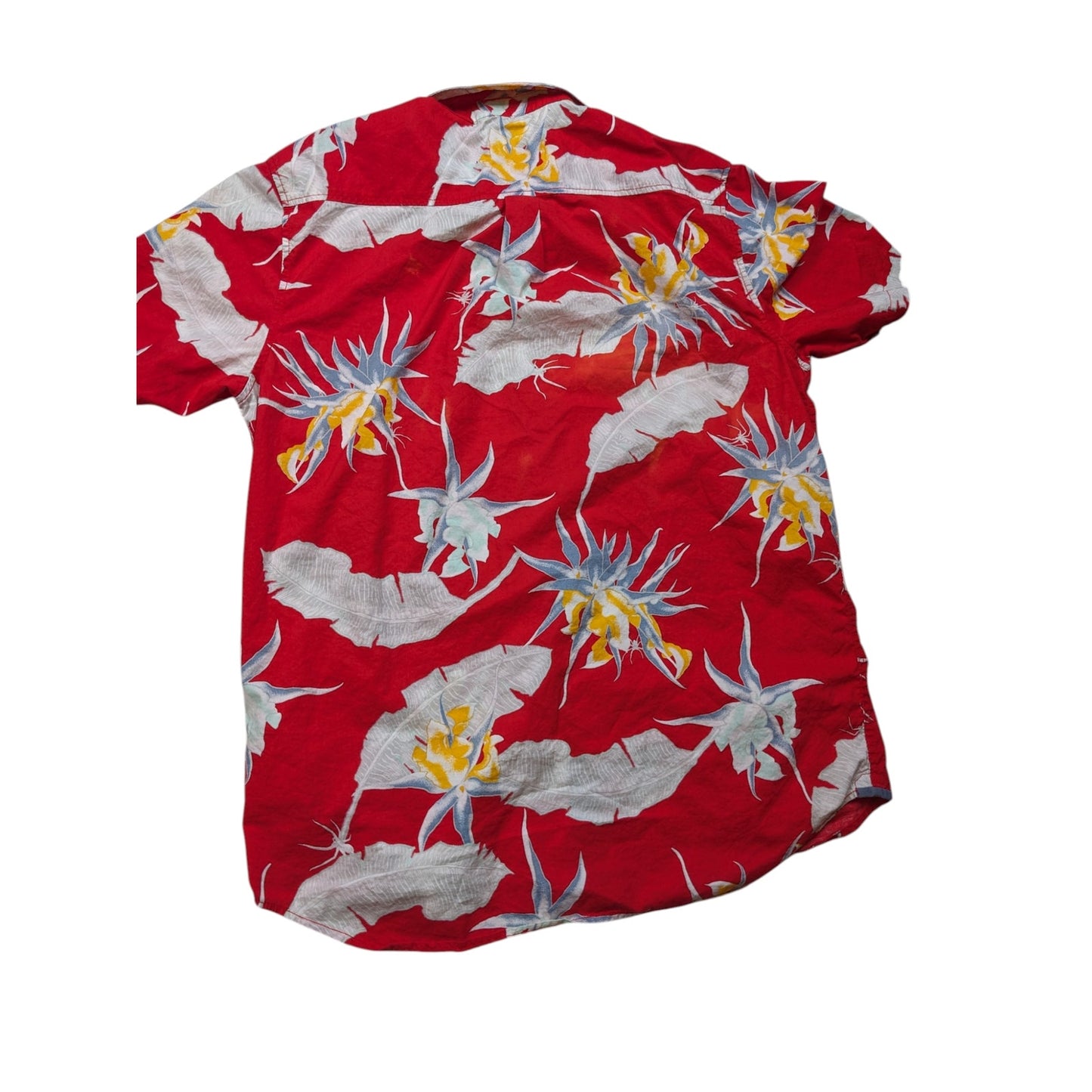 VANS Off the Wall Hawaiian Camp Shirt Mens Medium Tropical Floral Button Y2K