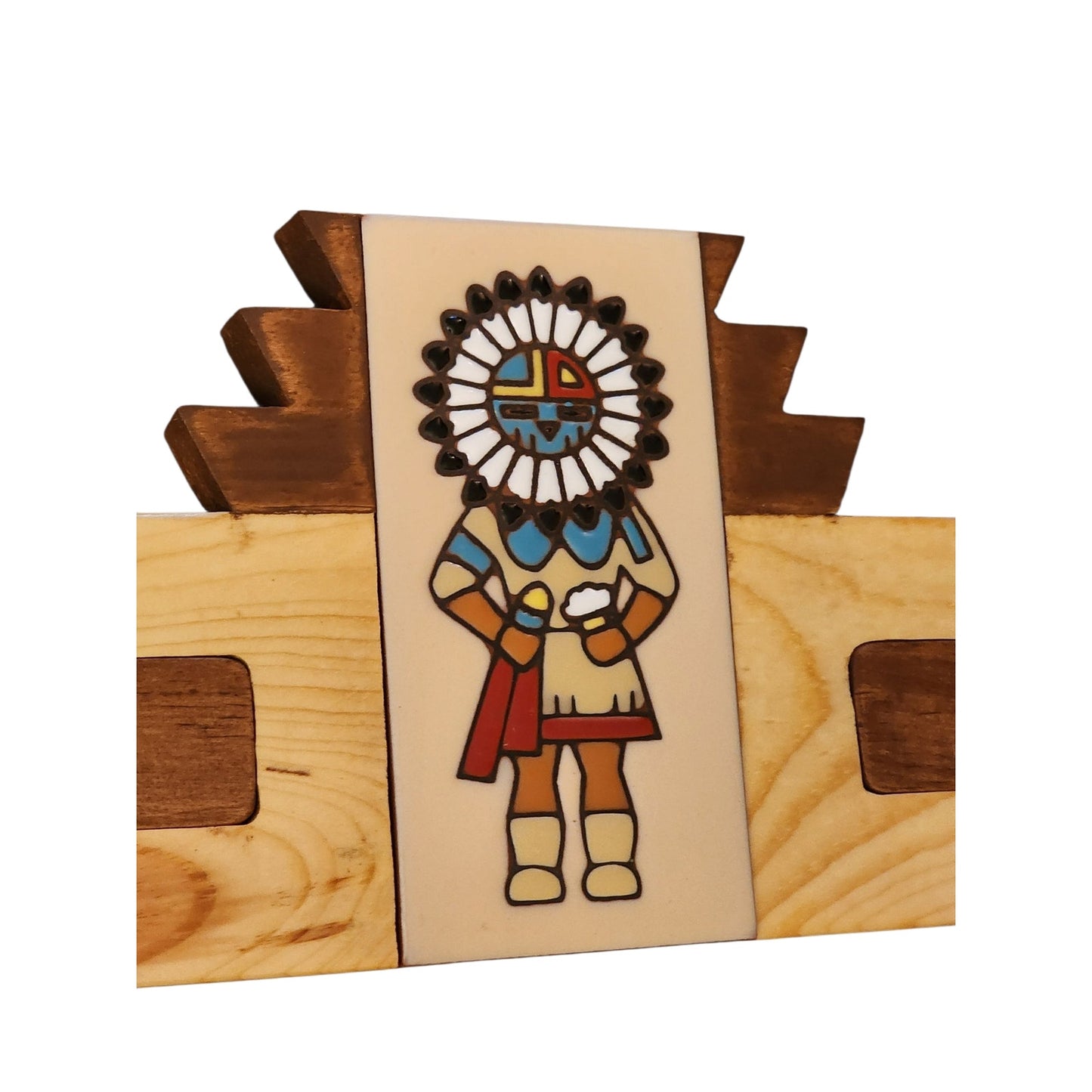 Native American Navajo Wool Rug Handwoven Wall Hang Kachina Southwestern 61x28