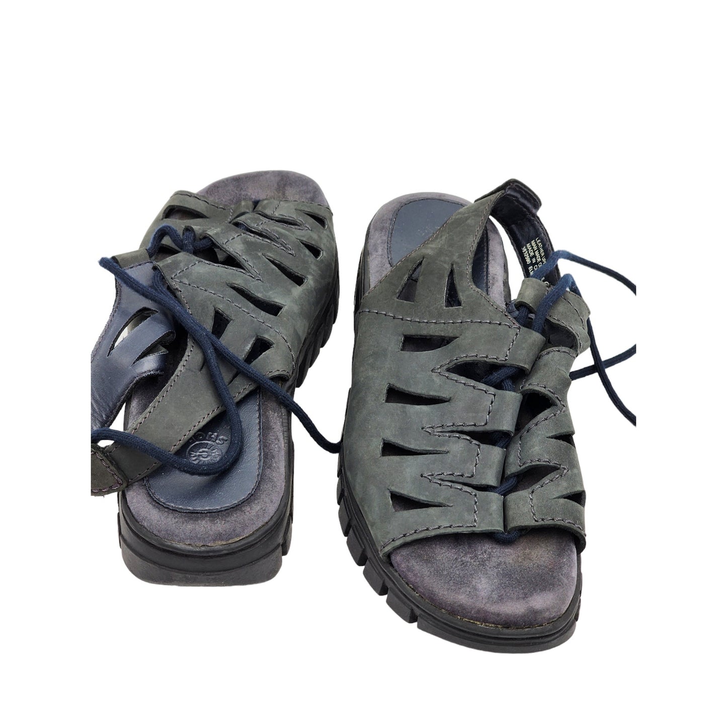 Earth Shoe Sandals Womens Size 10 Gray Leather Upper Strappy Outdoor Elm 3832590