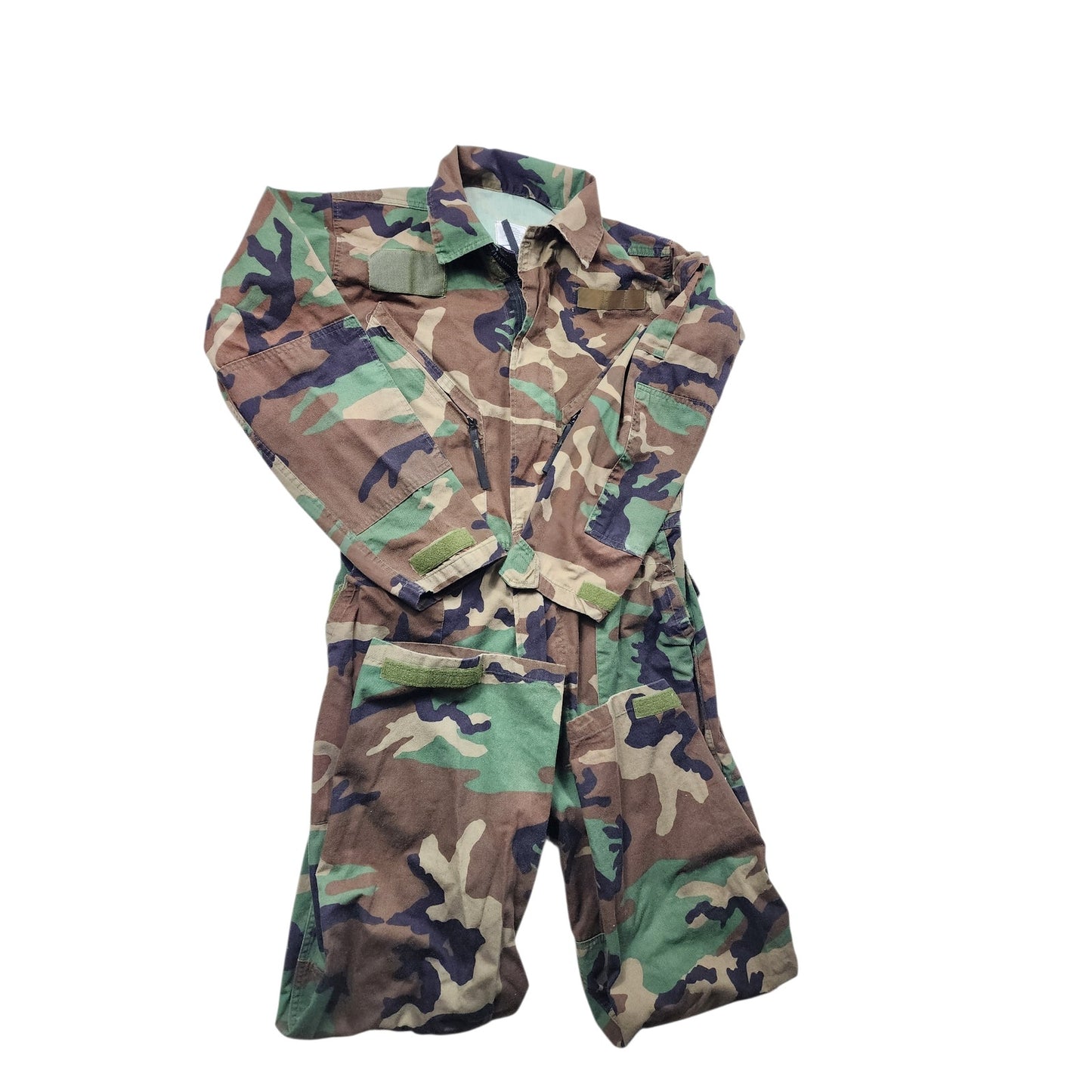 Military Mechanics Woodland Print Camo Cold Weather Coveralls Medium Jumpsuit