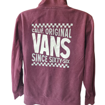 VANS Hoodie Mens Medium Women Large Maroon Pullover Sweatshirt California Skater