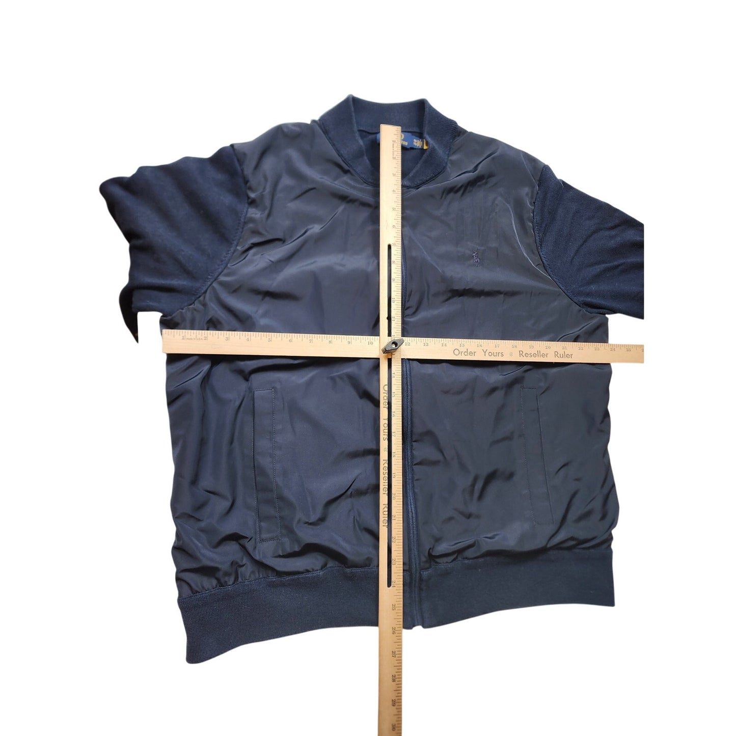 Polo Ralph Lauren Hybrid Jacket Mens XXL Navy Full Zip Cotton Knit Pony Bomber