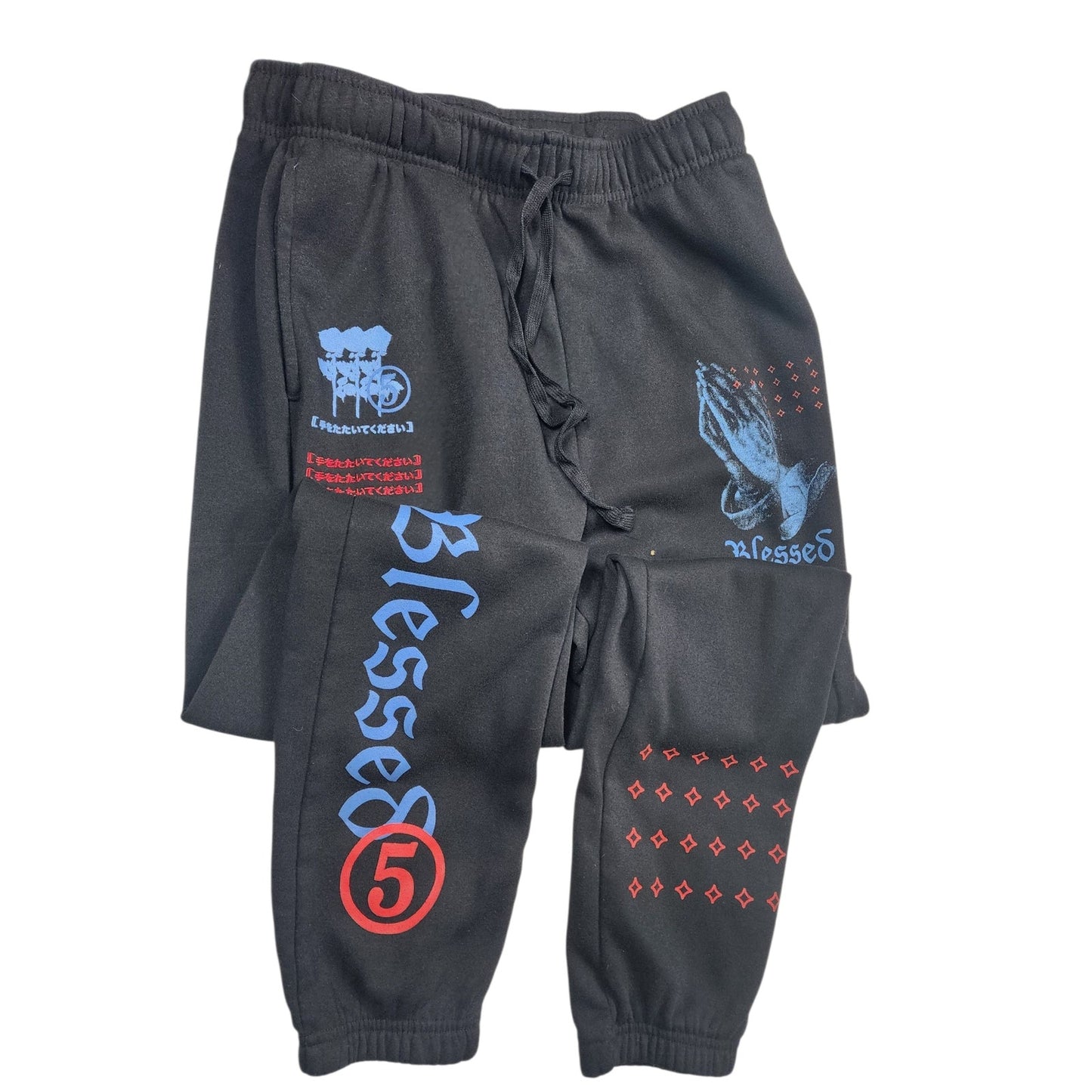 Brooklyn Cloth Jogger Sweatpants Womens Medium Blessed Prayer Graphic Streetwear