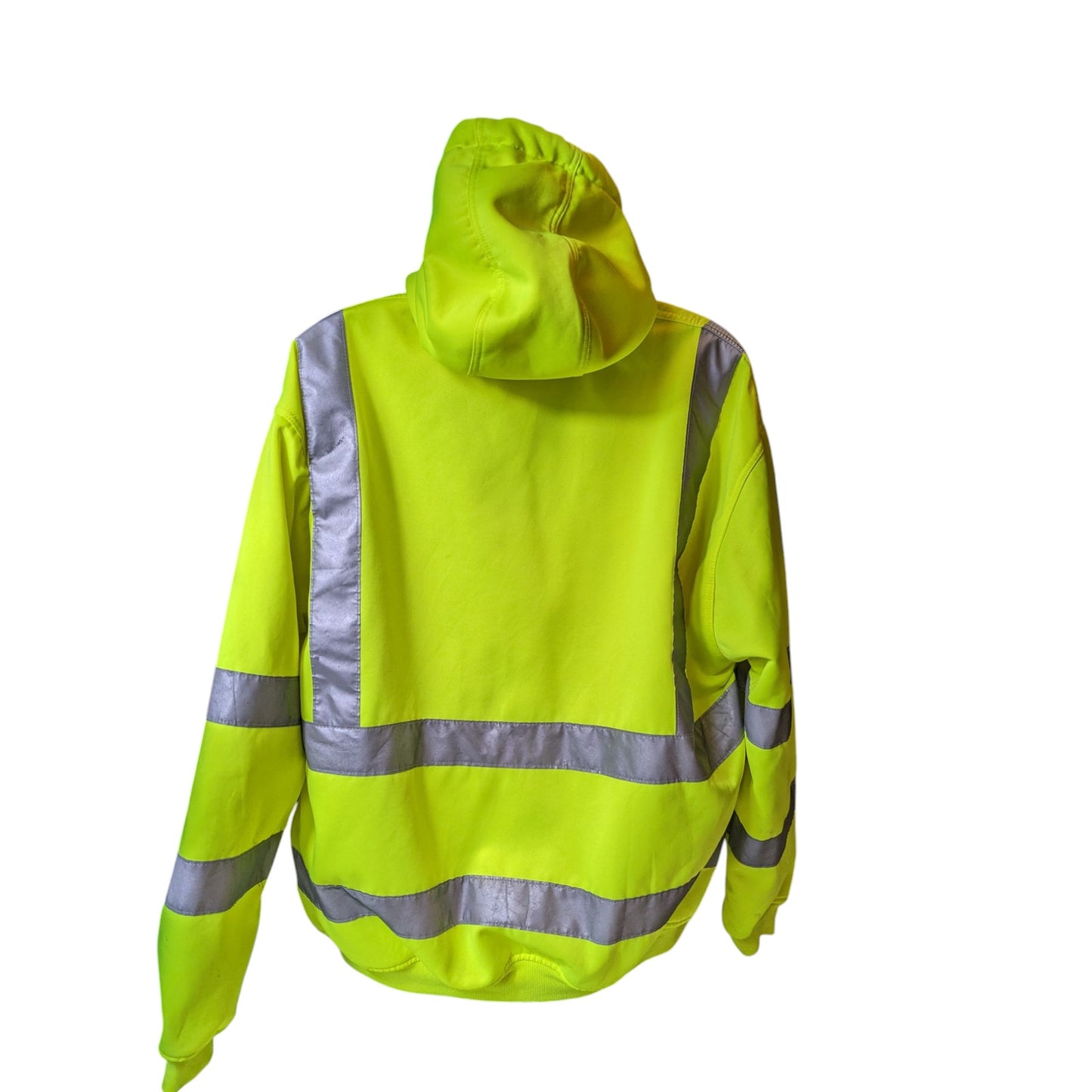 Berne Hi-Vis Hoodie Men 2XL Yellow Reflective Zip Safety Sweatshirt Construction