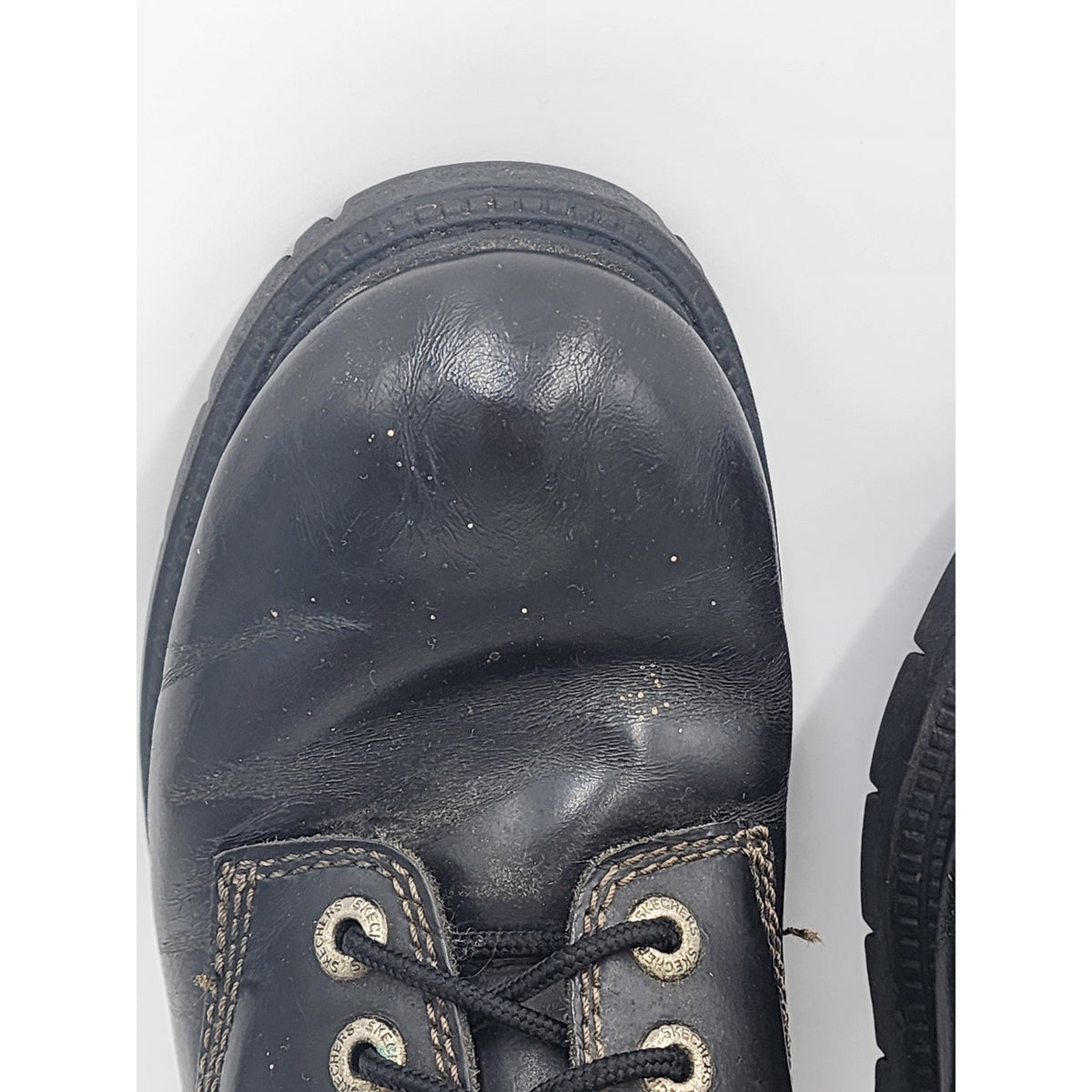 Skechers Leather Shoes Lace Up Mens 8 Rugged Lug Sole Work Casual SN6790 Oxford