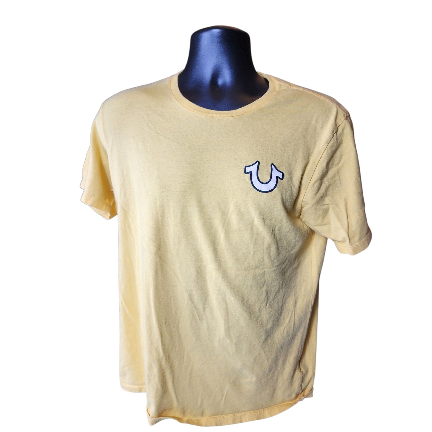 True Religion T Shirt Men Medium Graphic Tee Buddha Guitar Logo Streetwear Top