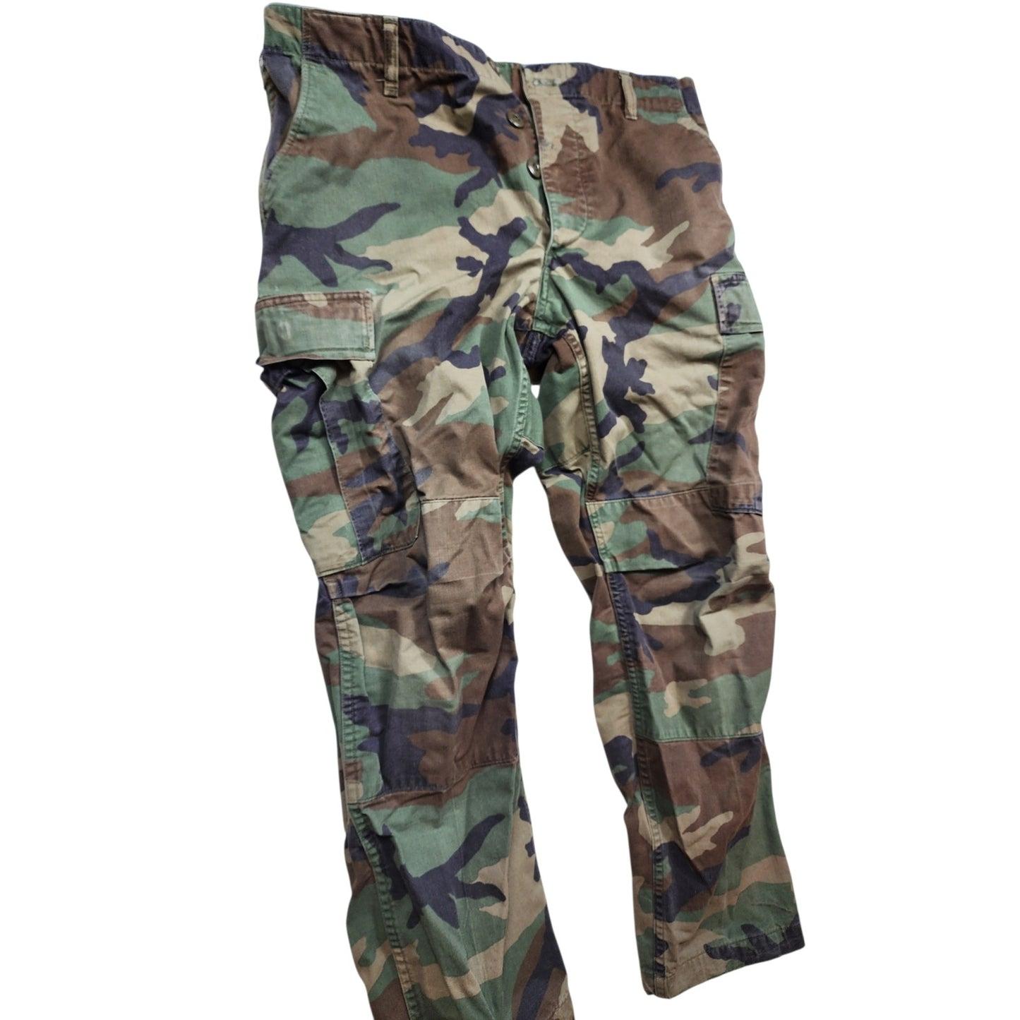 Military Woodland Camo Combat Trousers Medium BDU Pants Tactical Cargo Utility