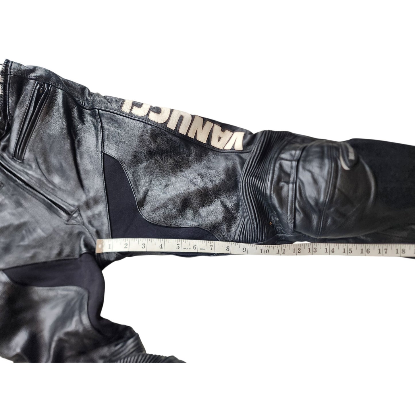 Vanucci Motorcycle Pants Mens 38 EU 28x30 Leather Trousers Knees Protective Moto