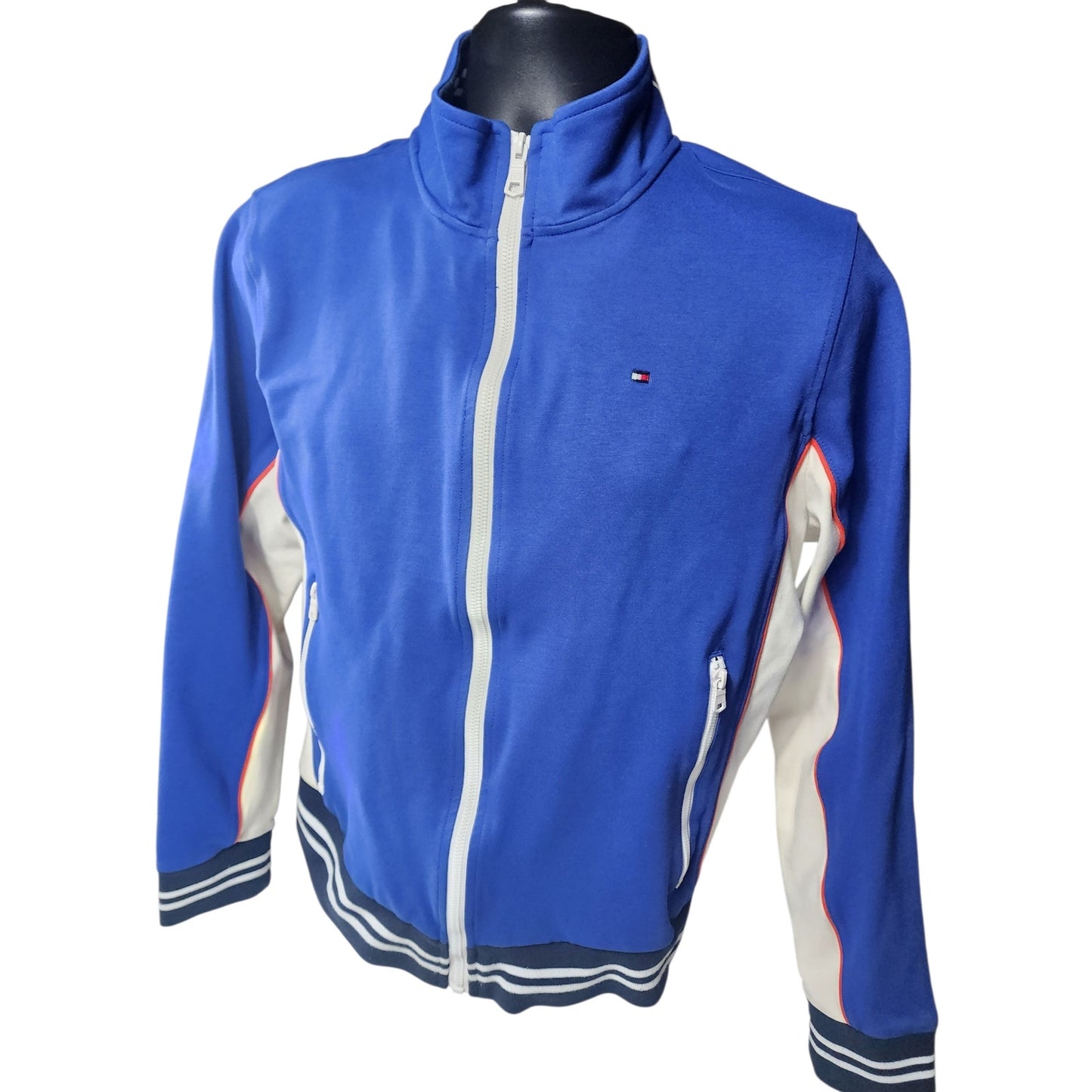 Tommy Hilfiger Men Small Womens Medium Full Zip Track Jacket Retro Athletic Logo